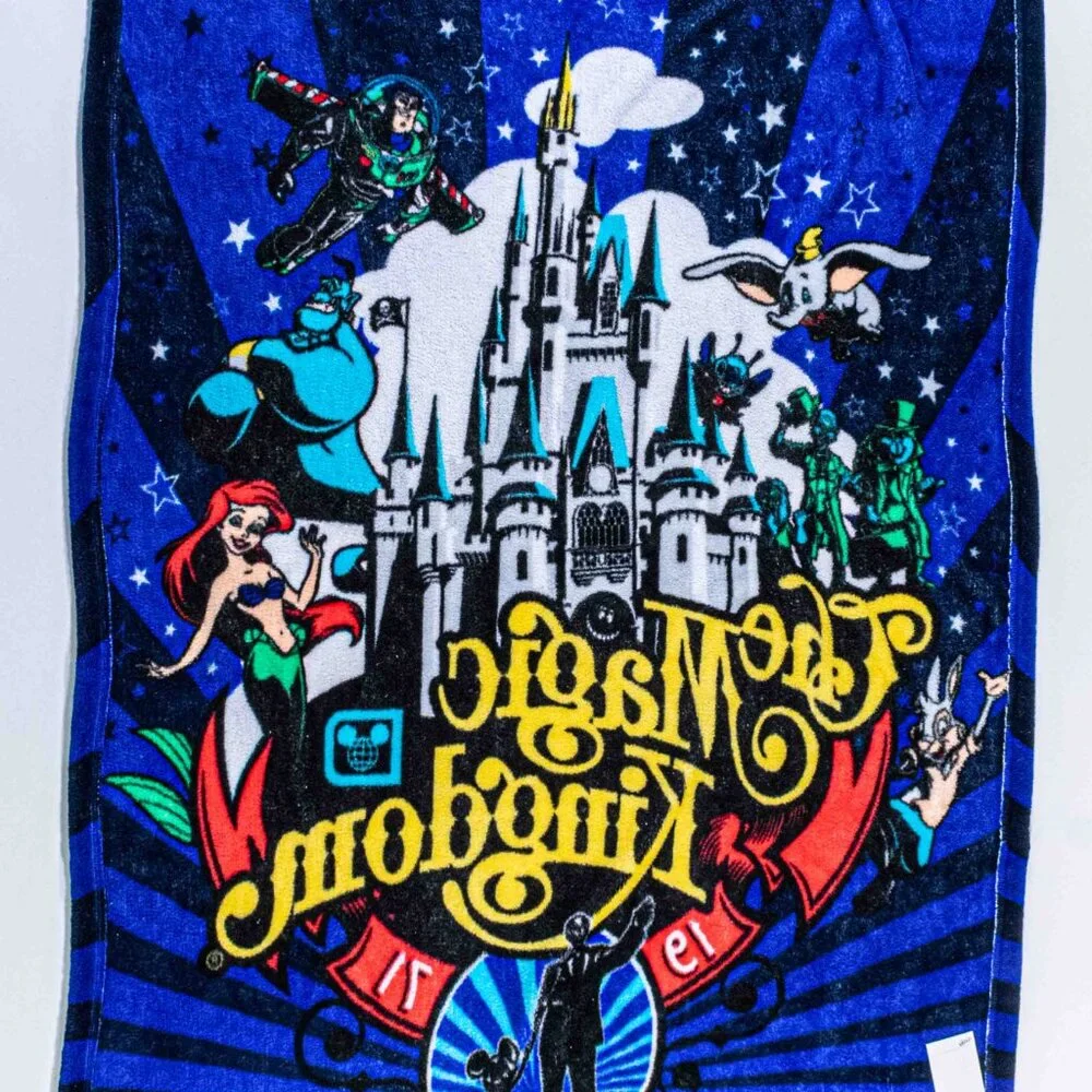 Disney Magic Kingdom Throw Blanket Cinderella Castle Mickey Polyester 55x36